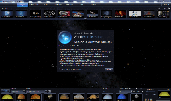 Microsoft WorldWide Telescope — виртуальный симулятор Вселенной