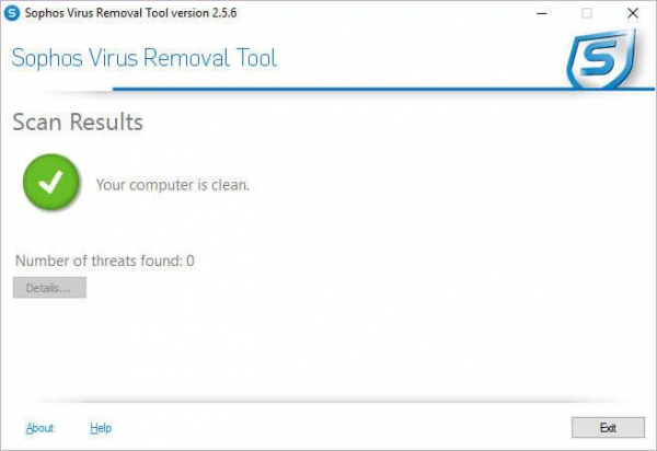 Sophos Virus Removal Tool — бесплатный антивирусный сканер